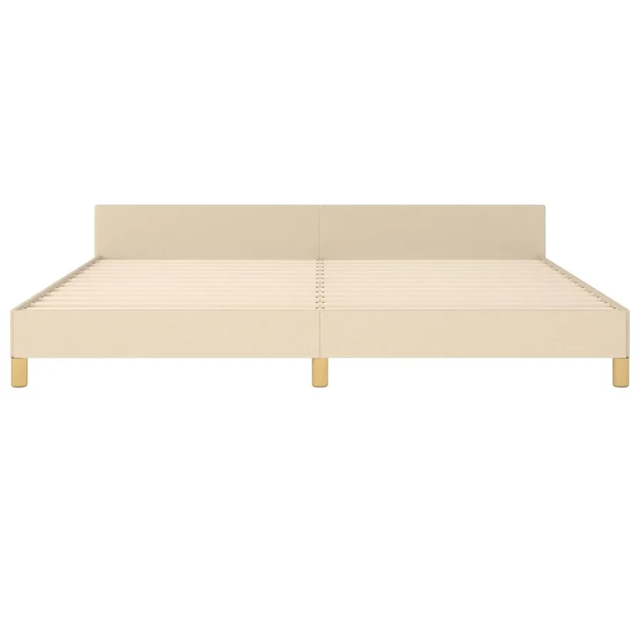 Cadre de lit sans matelas crème 200x200 cm tissu - 6
