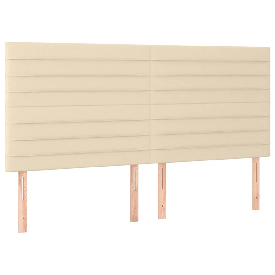 Cadre de lit sans matelas crème 200x200 cm tissu - 8