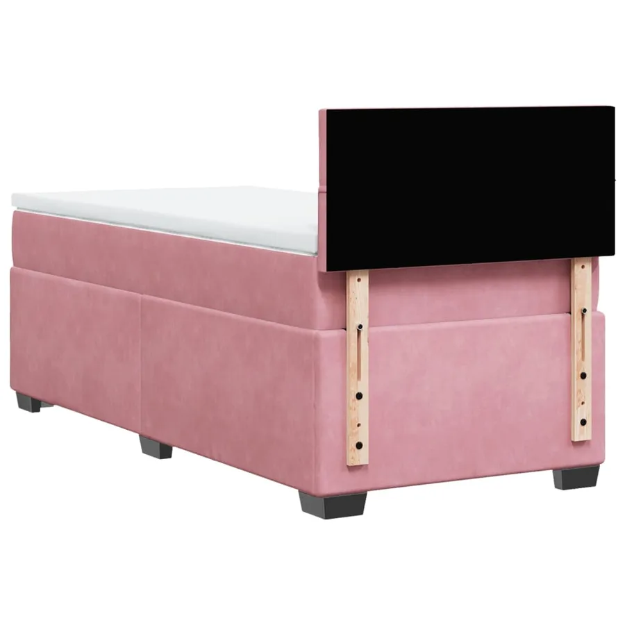 Sommier à lattes de lit avec matelas Rose 100x200 cm Velours - 10