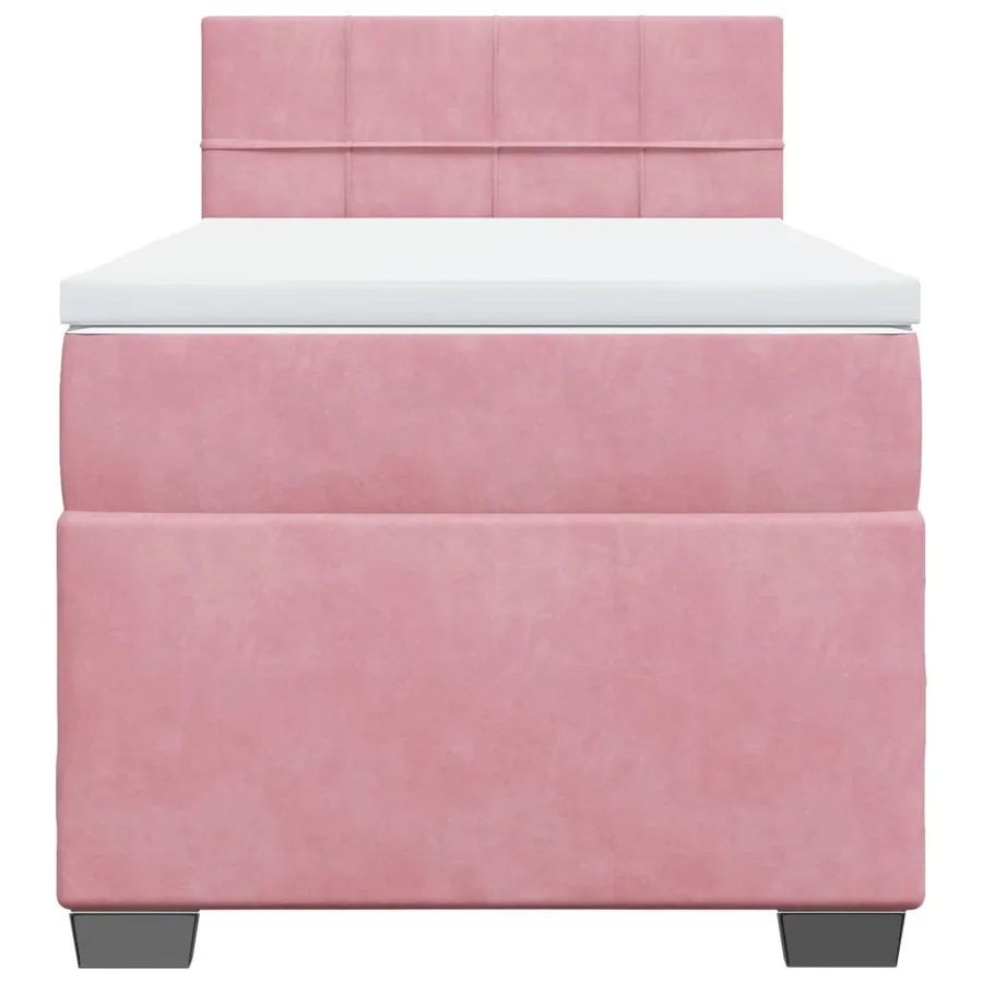 Sommier à lattes de lit avec matelas Rose 100x200 cm Velours - 4