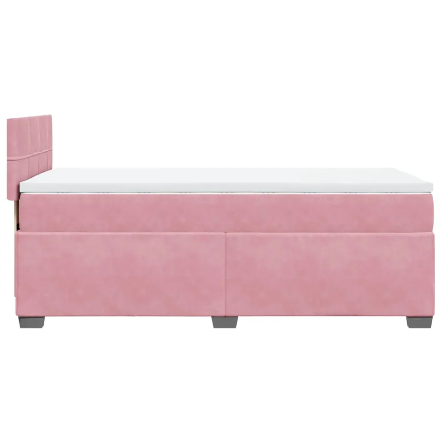 Sommier à lattes de lit avec matelas Rose 100x200 cm Velours - 9
