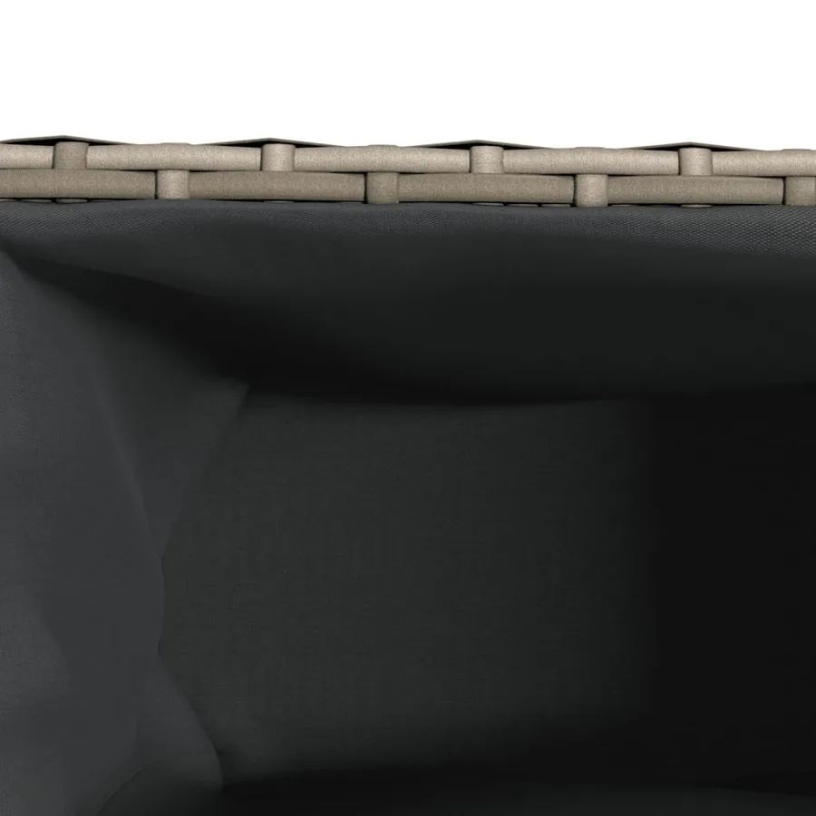 Jardinières avec 3 pots 2 pcs gris 105x30x32 cm résine tressée - 11