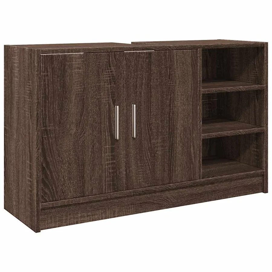 Armoire d'évier chêne marron 90x29x55 cm bois d'ingénierie - 2
