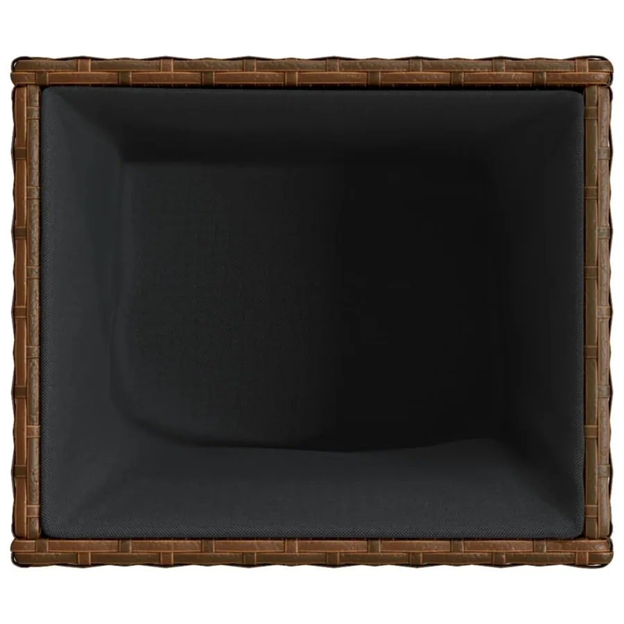 Jardinière marron 36x30x32 cm résine tressée - 8