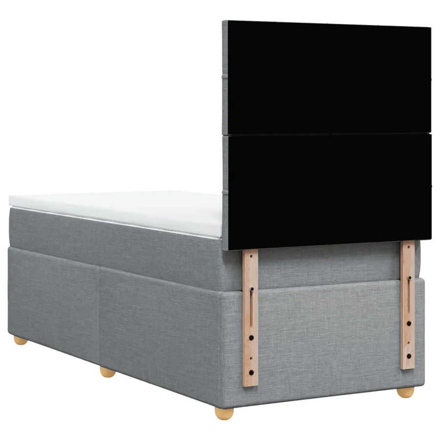 Sommier à lattes de lit avec matelas gris clair 80x200 cm tissu - 8