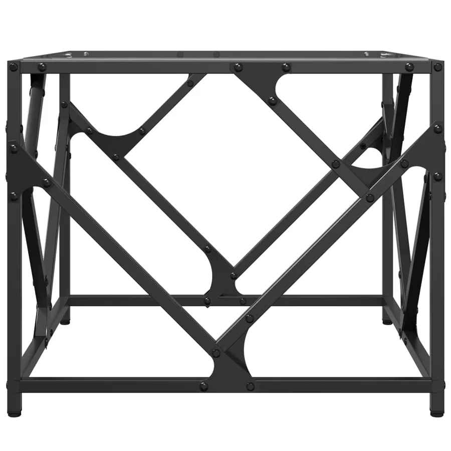 Table basse avec dessus en verre transparent 50x50x41 cm acier - 4