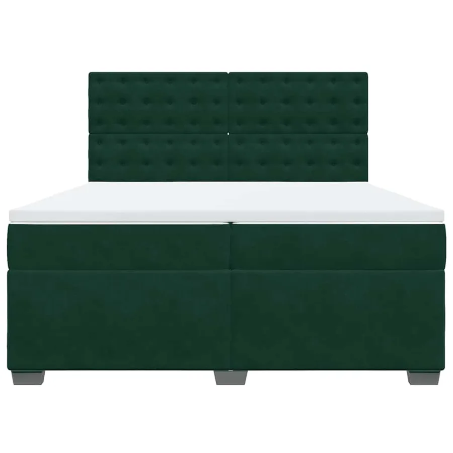 Sommier à lattes de lit et matelas Vert foncé 200x200cm Velours - 6