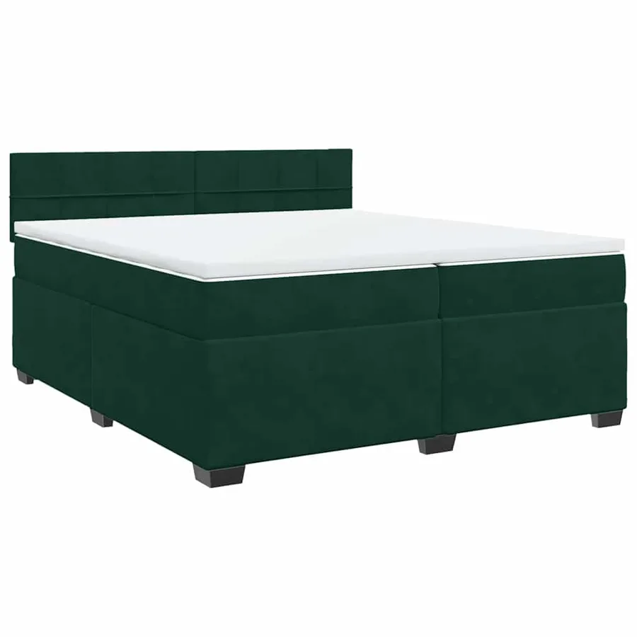 Sommier à lattes de lit et matelas Vert foncé 200x200cm Velours - 3