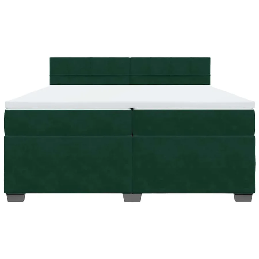 Sommier à lattes de lit et matelas Vert foncé 200x200cm Velours - 6