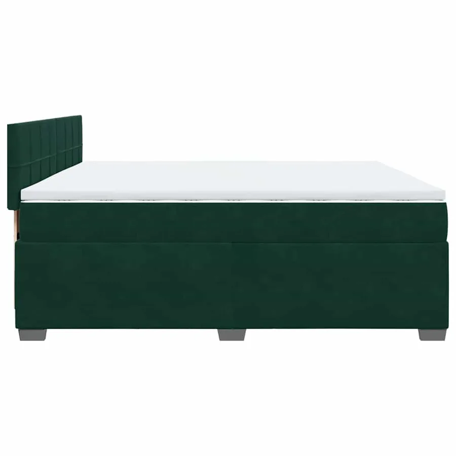 Sommier à lattes de lit et matelas Vert foncé 200x200cm Velours - 7
