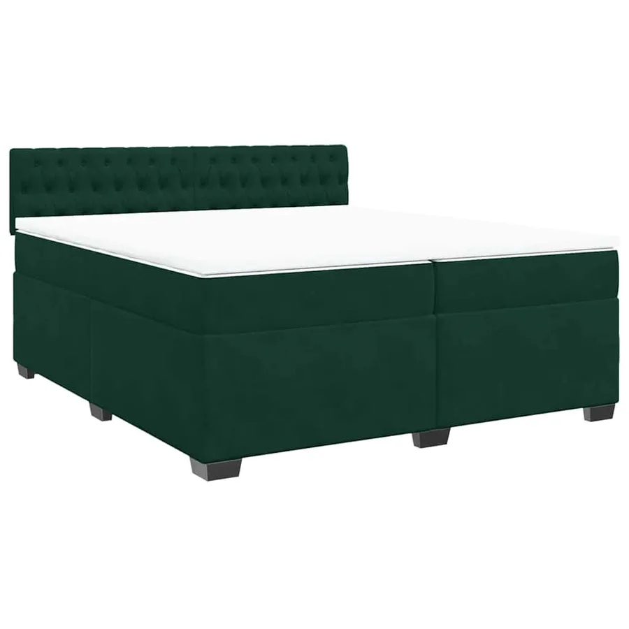 Sommier à lattes de lit et matelas Vert foncé 200x200cm Velours - 3