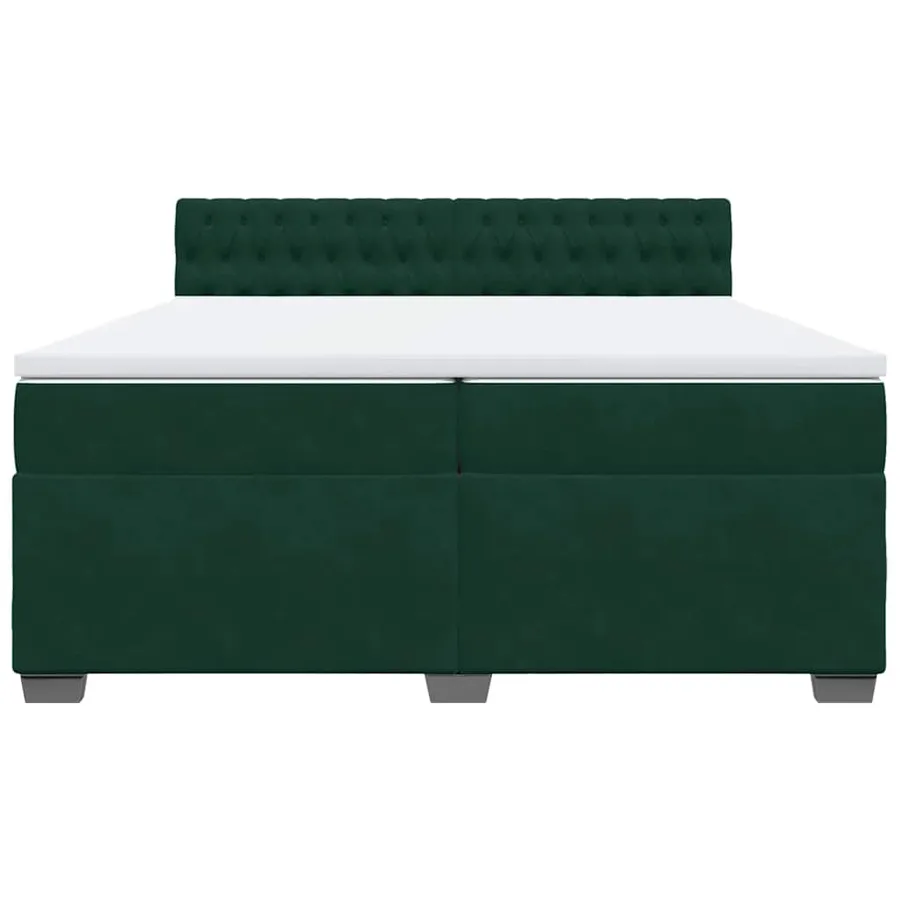Sommier à lattes de lit et matelas Vert foncé 200x200cm Velours - 6