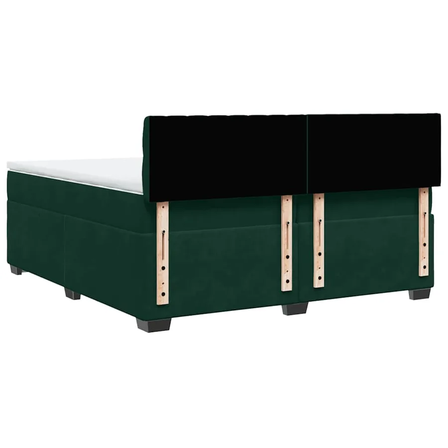Sommier à lattes de lit et matelas Vert foncé 200x200cm Velours - 8