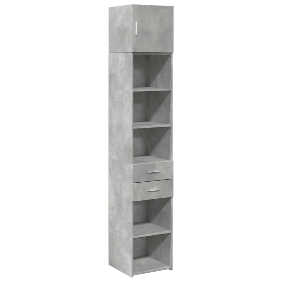 Armoire de rangement mince gris béton 40x42,5x225 cm - 2