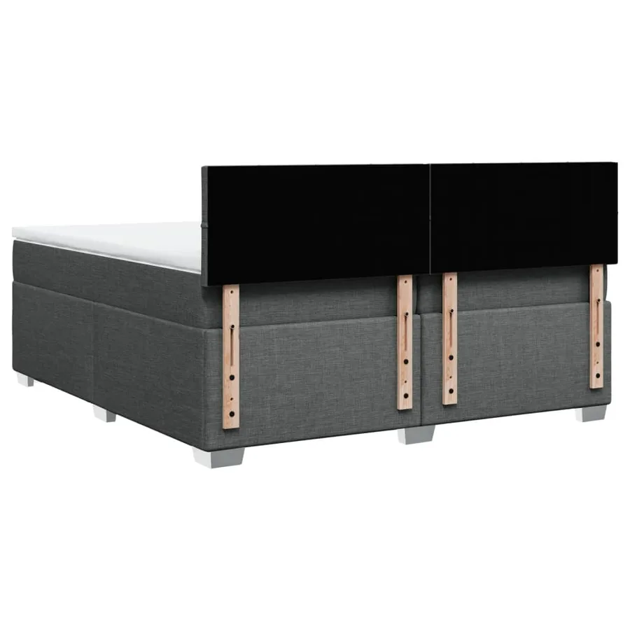 Sommier à lattes de lit avec matelas Gris foncé 200x200cm Tissu - 10