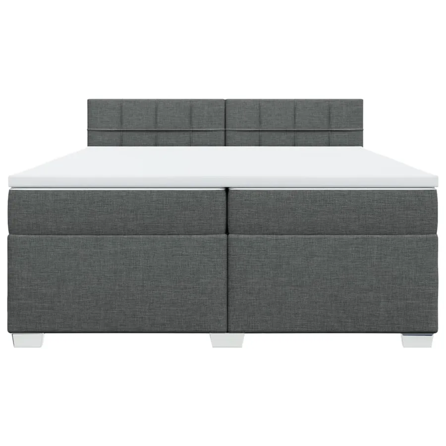 Sommier à lattes de lit avec matelas Gris foncé 200x200cm Tissu - 4