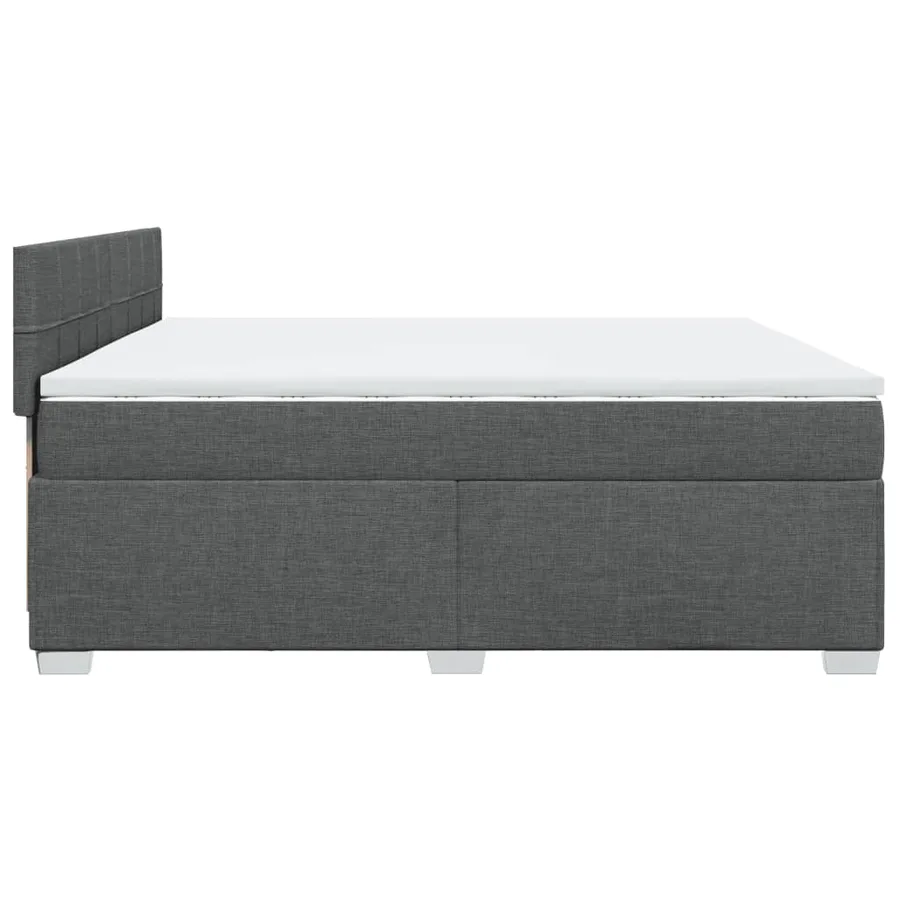 Sommier à lattes de lit avec matelas Gris foncé 200x200cm Tissu - 9