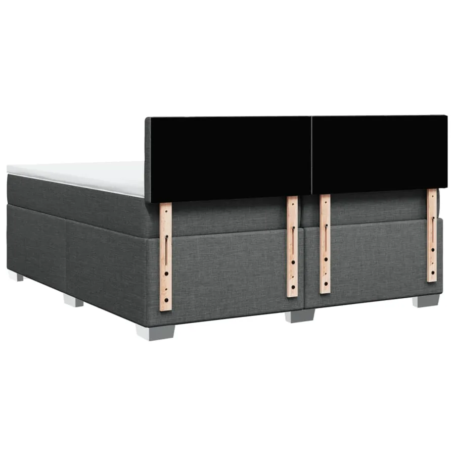 Sommier à lattes de lit avec matelas Gris foncé 200x200cm Tissu - 10