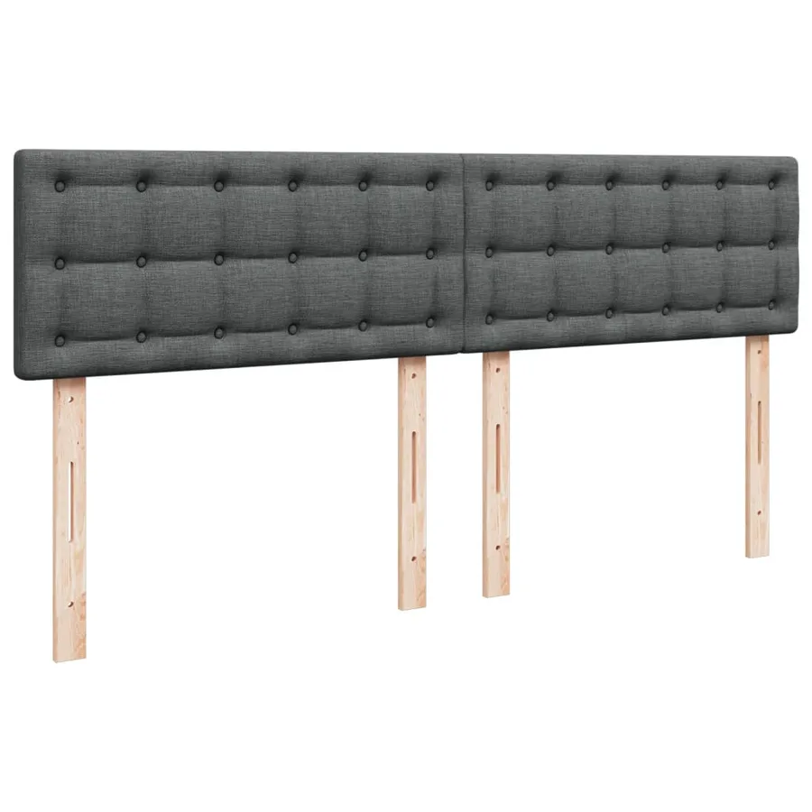 Sommier à lattes de lit avec matelas Gris foncé 200x200cm Tissu - 8