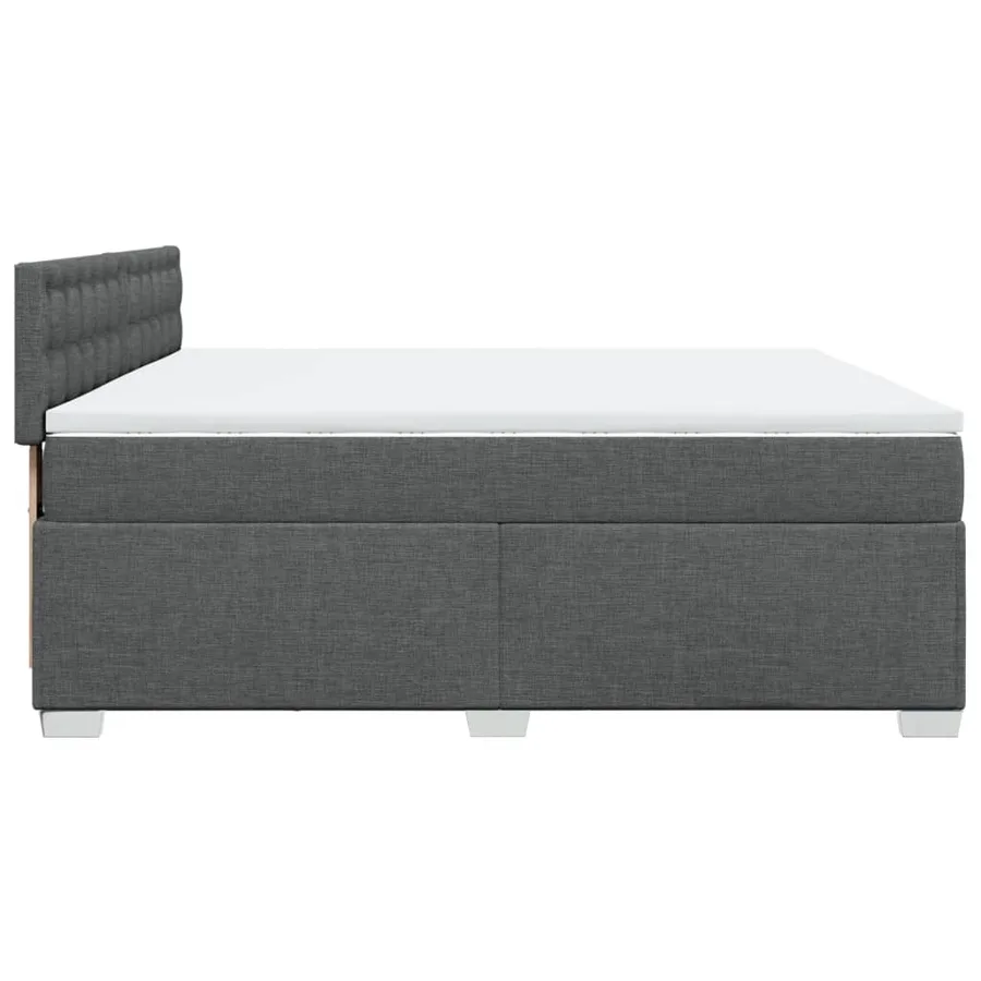 Sommier à lattes de lit avec matelas Gris foncé 200x200cm Tissu - 9