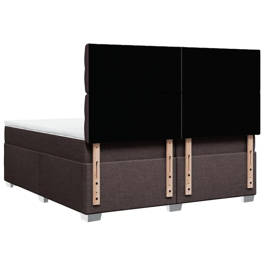 Sommier à lattes de lit avec matelas Marron foncé 200x200 cm - 10