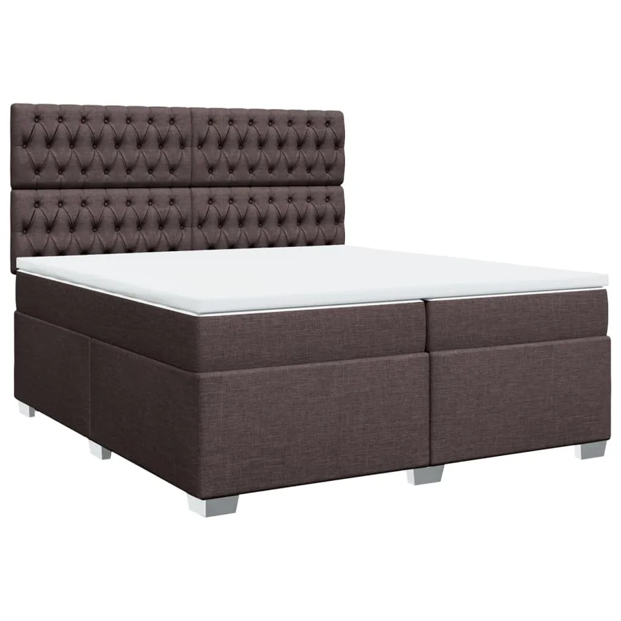 Sommier à lattes de lit avec matelas Marron foncé 200x200 cm - 2