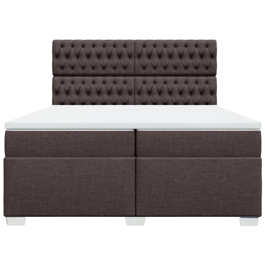 Sommier à lattes de lit avec matelas Marron foncé 200x200 cm - 4