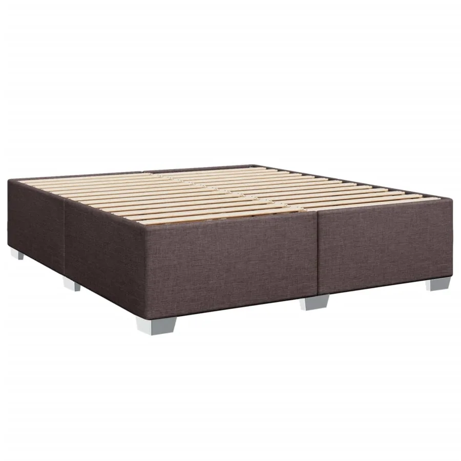 Sommier à lattes de lit avec matelas Marron foncé 200x200 cm - 5