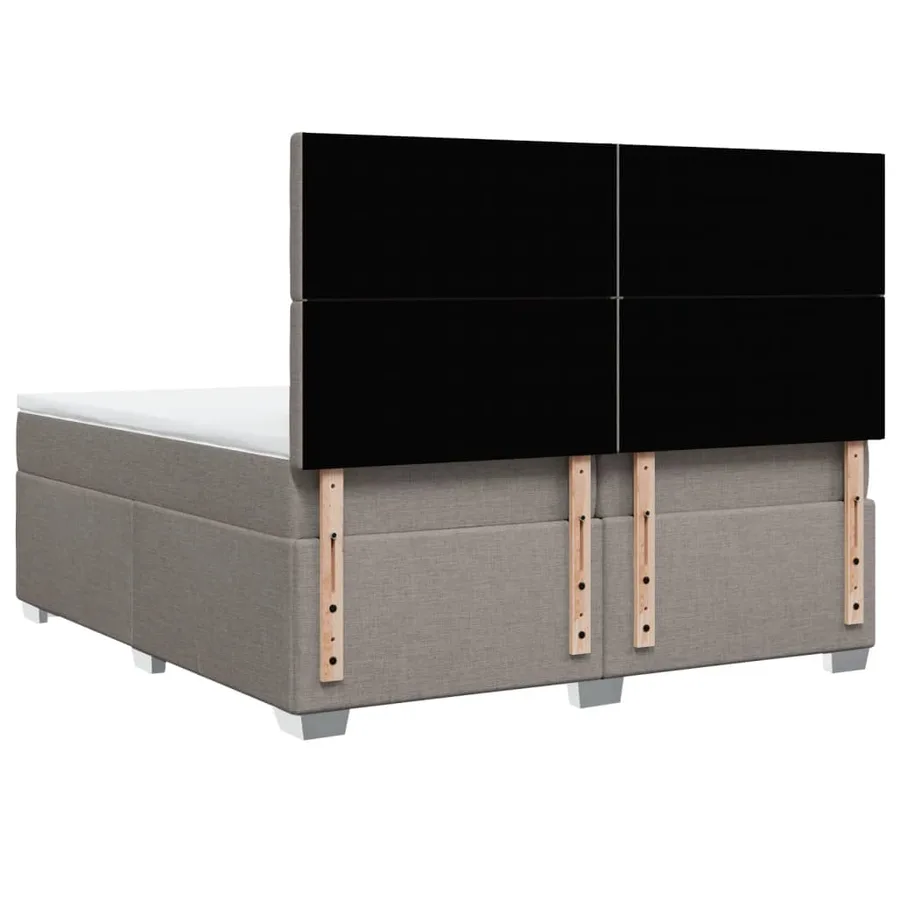 Sommier à lattes de lit avec matelas Taupe 200x200 cm Tissu - 10