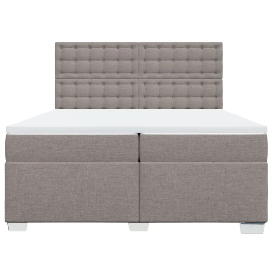 Sommier à lattes de lit avec matelas Taupe 200x200 cm Tissu - 4