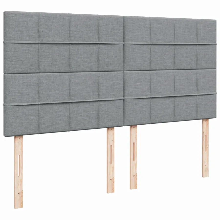 Sommier à lattes de lit avec matelas Gris clair 200x200cm Tissu - 8
