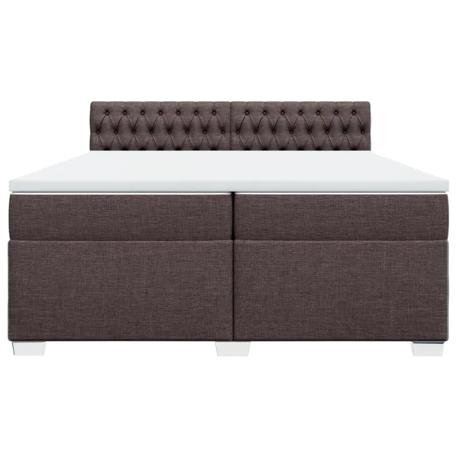 Sommier à lattes de lit avec matelas Marron foncé 200x200 cm - 6