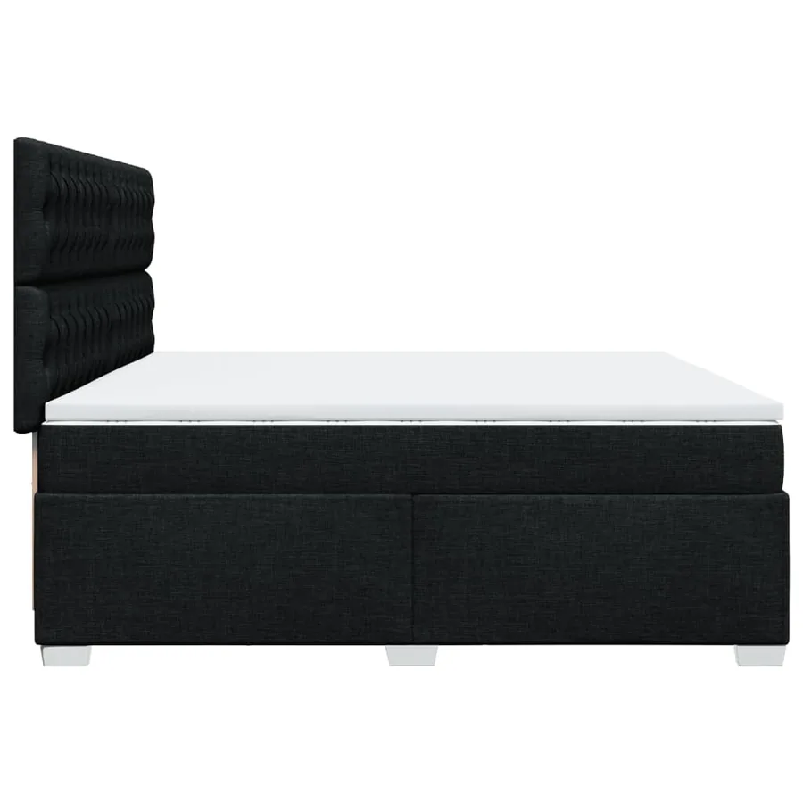 Sommier à lattes de lit avec matelas Noir 200x200 cm Tissu - 11