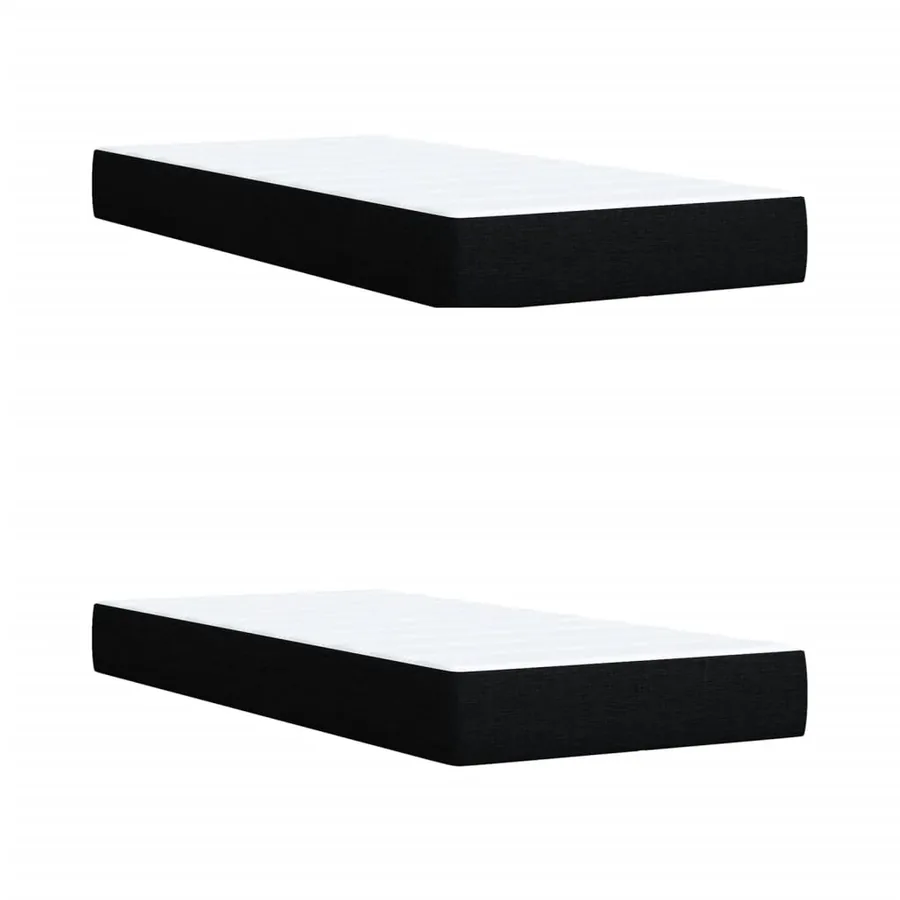 Sommier à lattes de lit avec matelas Noir 200x200 cm Tissu - 9