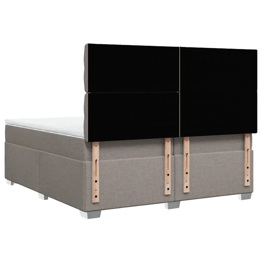 Sommier à lattes de lit avec matelas Taupe 200x200 cm Tissu - 12