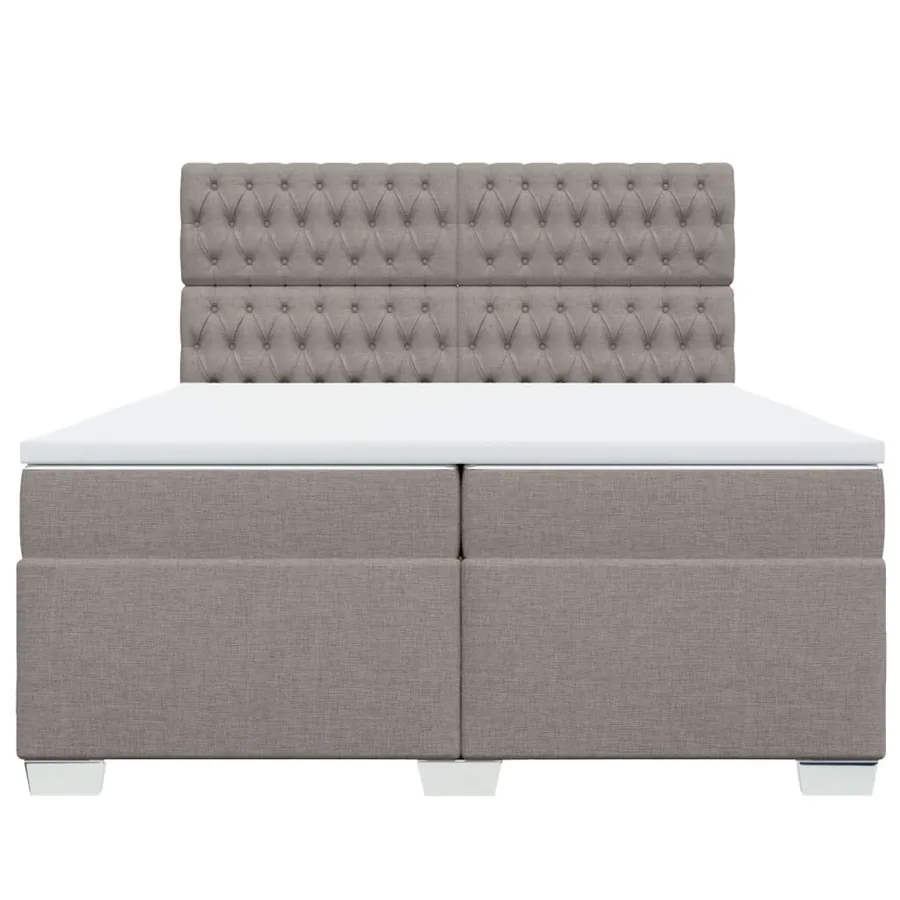Sommier à lattes de lit avec matelas Taupe 200x200 cm Tissu - 6