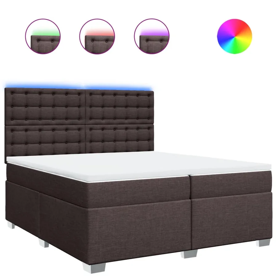 Sommier à lattes de lit avec matelas Marron foncé 200x200 cm - 2