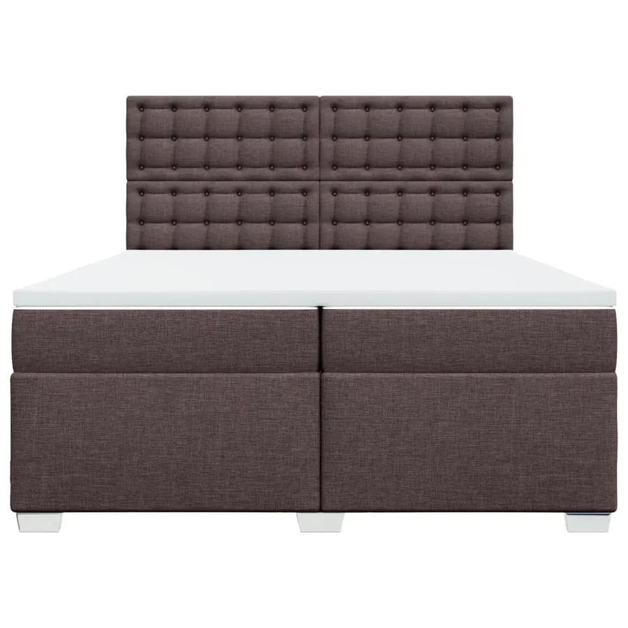 Sommier à lattes de lit avec matelas Marron foncé 200x200 cm - 6