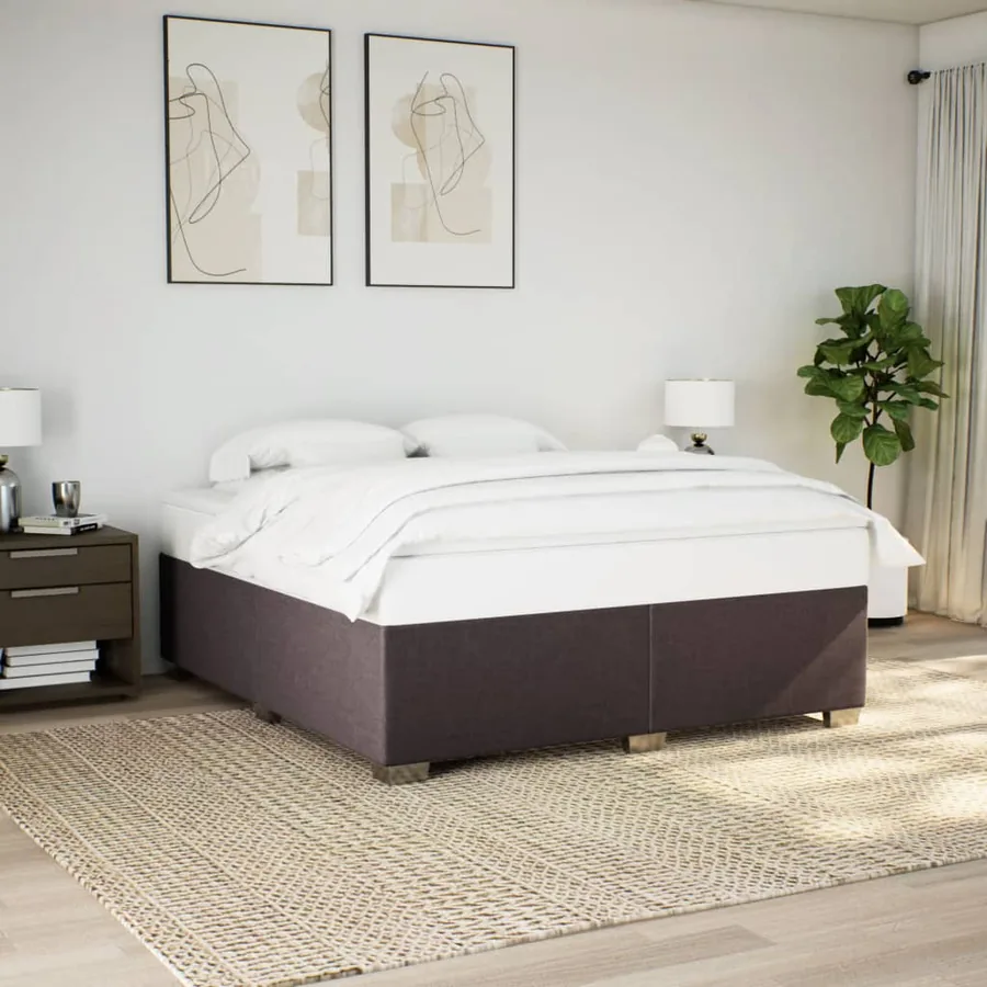 Sommier à lattes de lit avec matelas Marron foncé 200x200 cm - 3