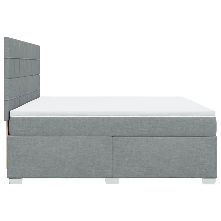 Sommier à lattes de lit avec matelas Gris clair 200x200cm Tissu - 11