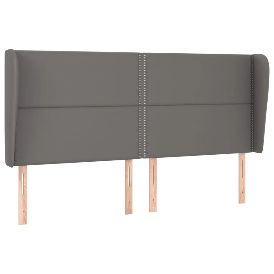 Tête de lit avec oreilles Gris 183x23x118/128 cm Similicuir - 2
