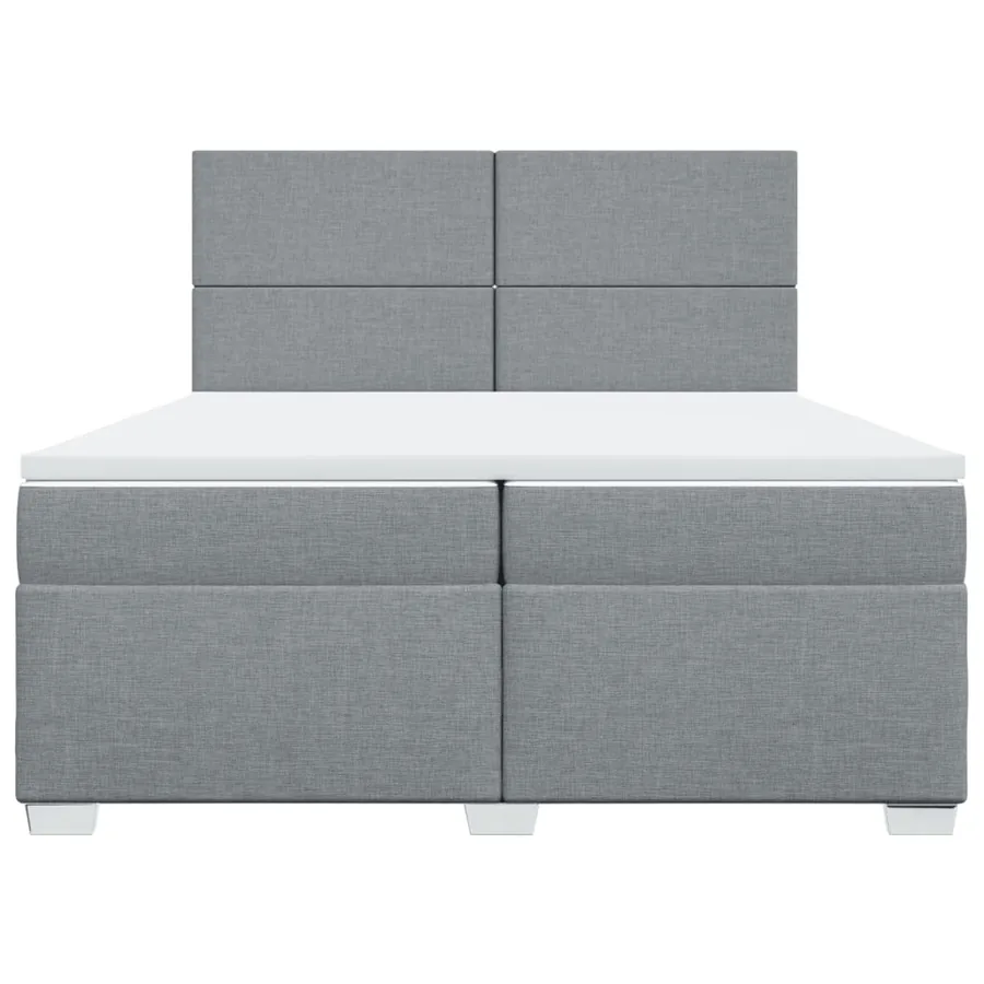 Sommier à lattes de lit avec matelas Gris clair 200x200cm Tissu - 6