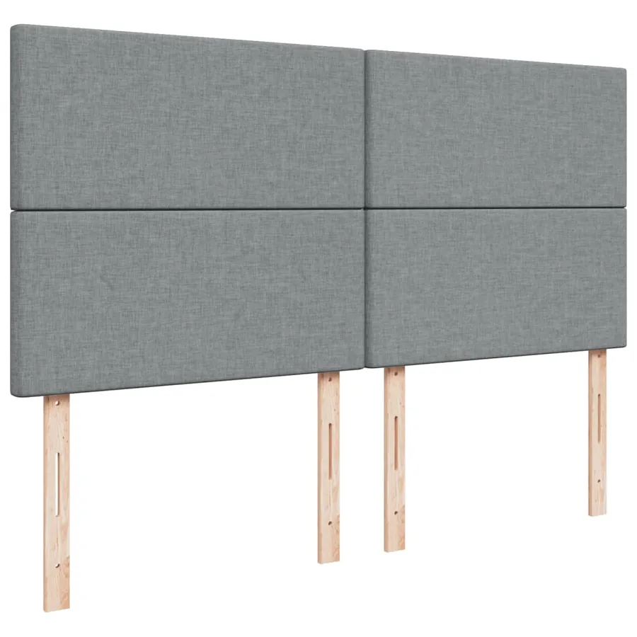 Sommier à lattes de lit avec matelas Gris clair 200x200cm Tissu - 7
