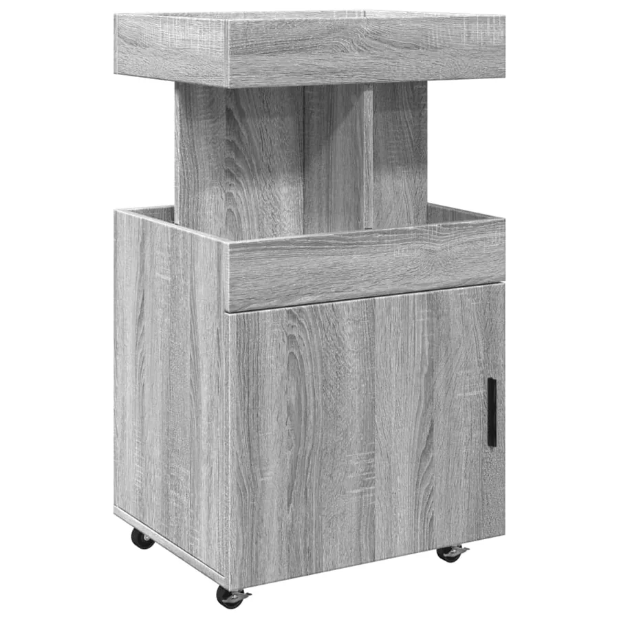 Chariot de bar sonoma gris 50x41x89 cm bois d'ingénierie - 2