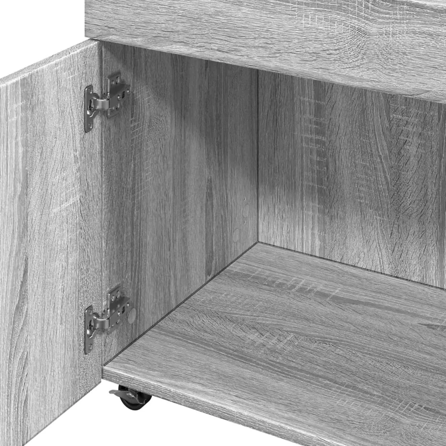 Chariot de bar sonoma gris 50x41x89 cm bois d'ingénierie - 8