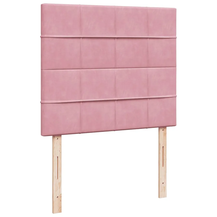 Sommier à lattes de lit avec matelas rose 120x190 cm velours - 7