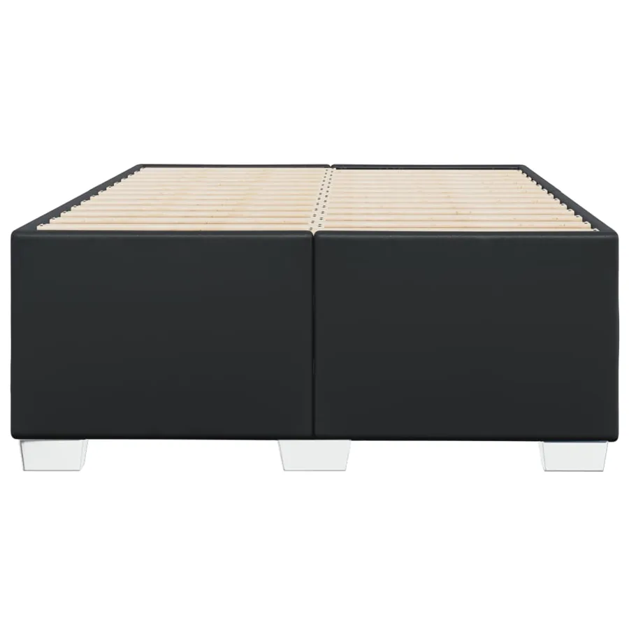 Cadre de lit sans matelas noir 120x200 cm similicuir - 4