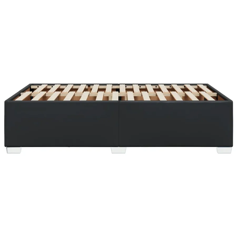 Cadre de lit sans matelas noir 120x200 cm similicuir - 5