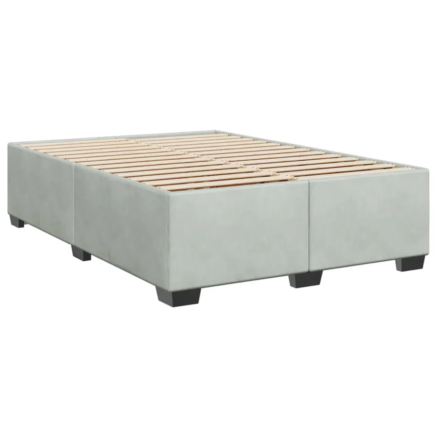 Cadre de lit sans matelas gris clair 140x200 cm velours - 3