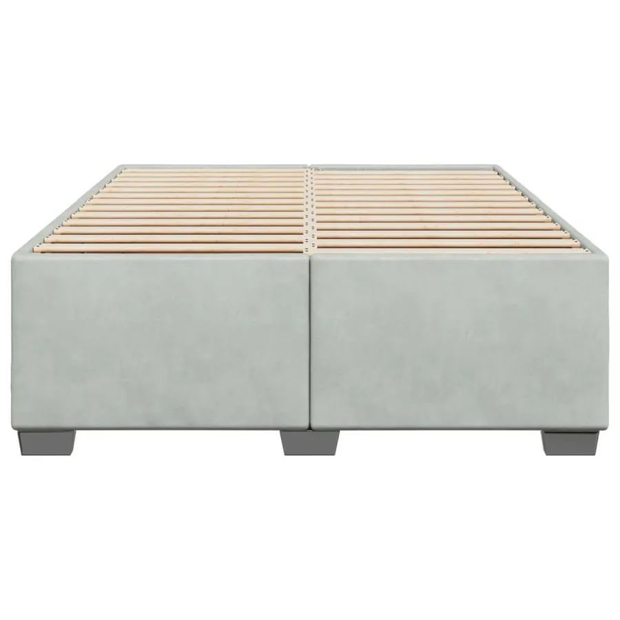 Cadre de lit sans matelas gris clair 140x200 cm velours - 4